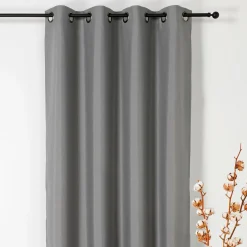 LINDER Rideau ignifugé (135 x 240 cm) Double Natte Gris Outlet
