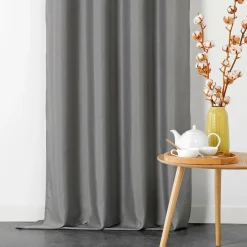 LINDER Rideau ignifugé (135 x 240 cm) Double Natte Gris Outlet