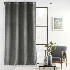 douceur d'intu017drieur Rideau œillets velours (140 x 260 cm) Verra Gris Anthracite Sale