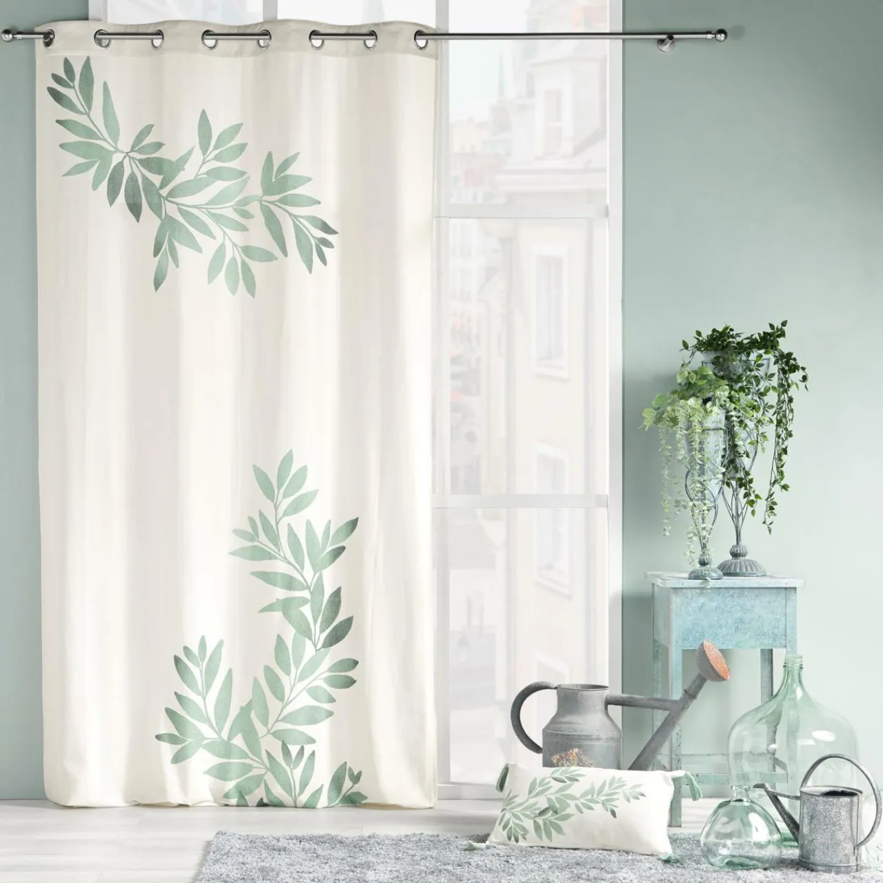 douceur d'intu017drieur Rideau œillets (140 x 260 cm) Nymphea Vert menthe Sale