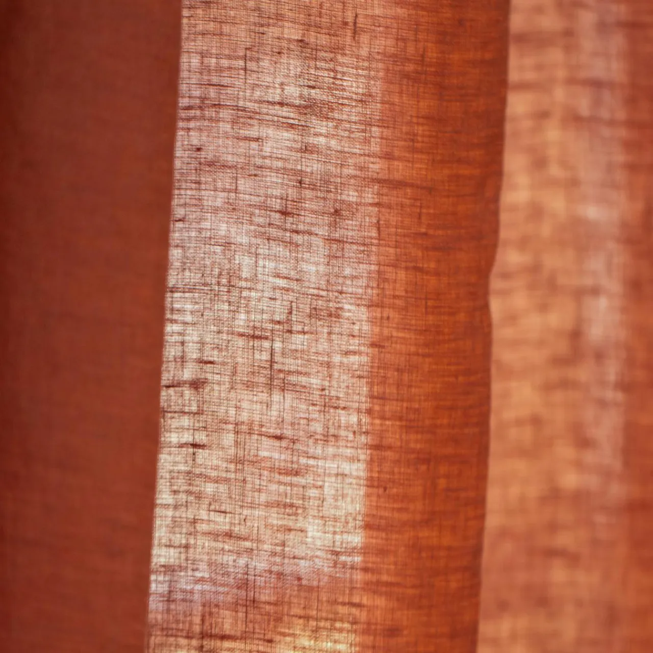 EMINZA Rideau lin lavé ajustable (140 x max 270 cm) Louise Terracotta Discount