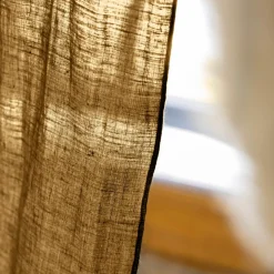 EMINZA Rideau lin lavé ajustable (140 x max 270 cm) Louise Caramel Online