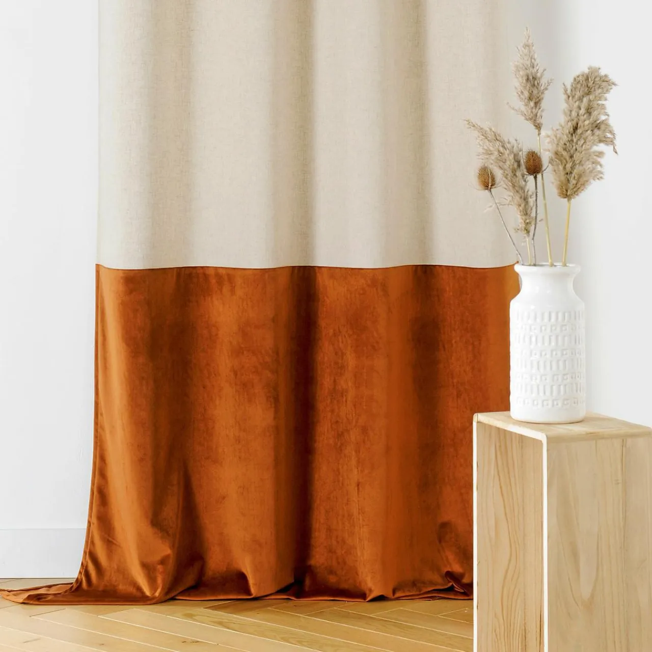 LINDER Rideau lin (135 x 240 cm) Duolin Orange