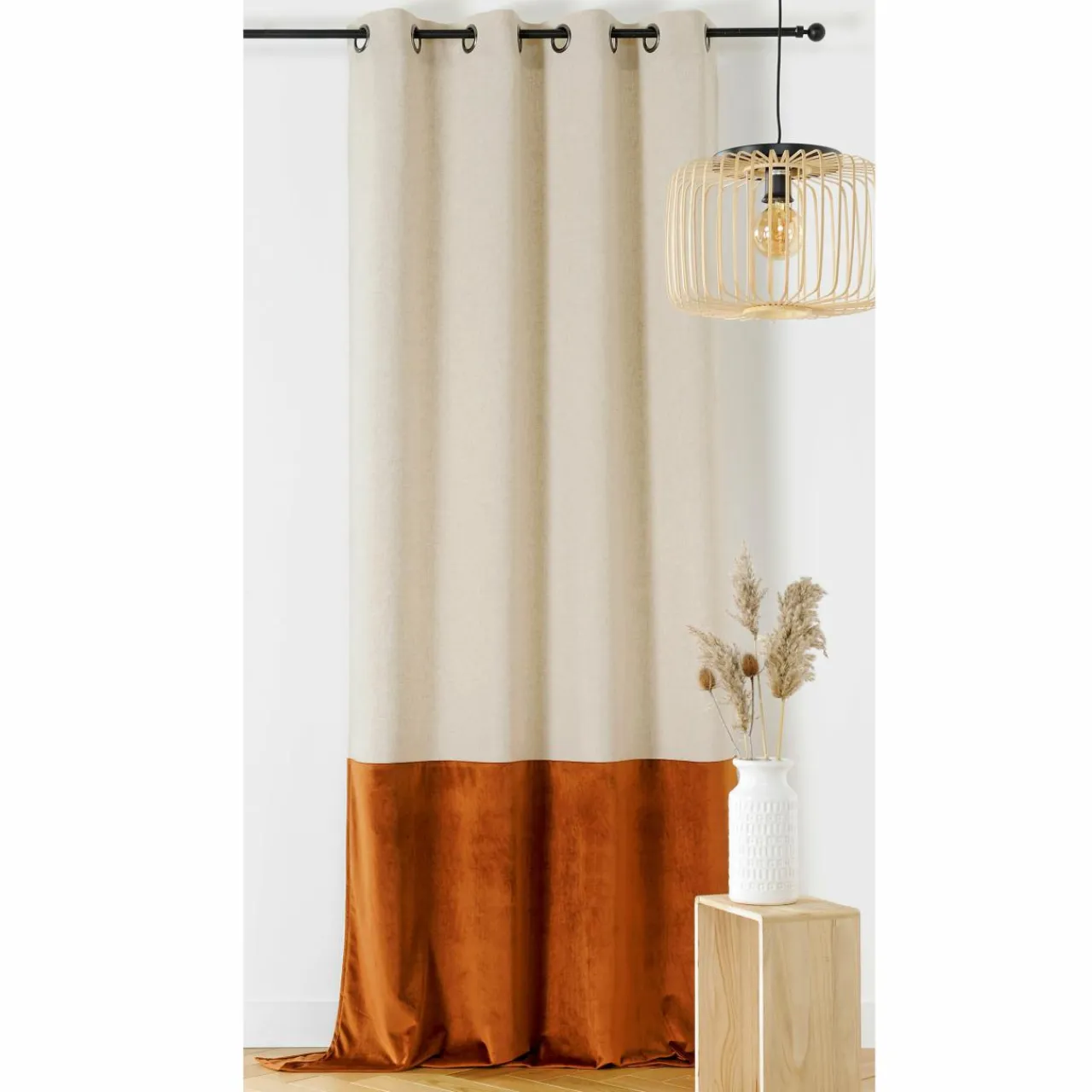 LINDER Rideau lin (135 x 280 cm) Duolin Orange New