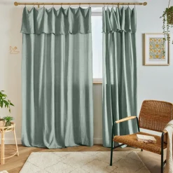 EMINZA Rideau lyocell Tencel™ ajustable (140 x max 270 cm) Olivia Vert Eucalyptus Hot