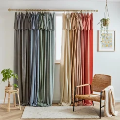 EMINZA Rideau lyocell Tencel™ ajustable (140 x max 270 cm) Olivia Vert Eucalyptus Hot