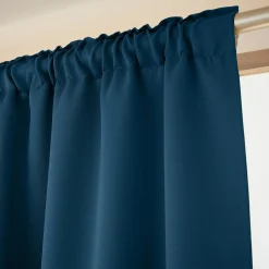 EMINZA Rideau obscurcissant galon fronceur (140 x 260 cm) Dark Bleu pétrole New
