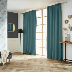 EMINZA Rideau obscurcissant galon fronceur (140 x 260 cm) Dark Bleu canard Outlet