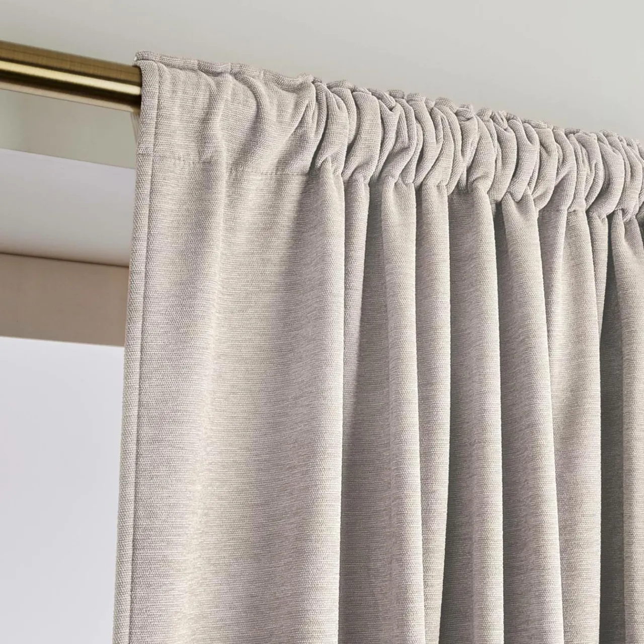 EMINZA Rideau obscurcissant thermique galon fronceur (280 x 240 cm) Minuit Taupe New