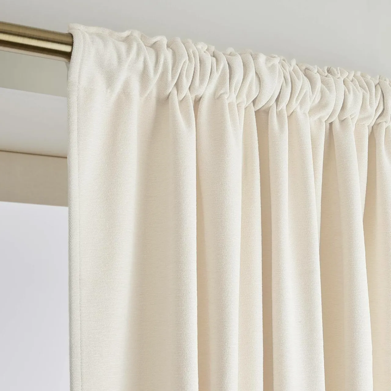EMINZA Rideau obscurcissant thermique galon fronceur (140 x 240 cm) Minuit sable Beige Discount