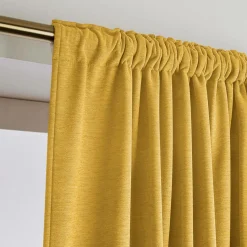 EMINZA Rideau obscurcissant thermique galon fronceur (280 x 240 cm) Minuit Jaune ocre New