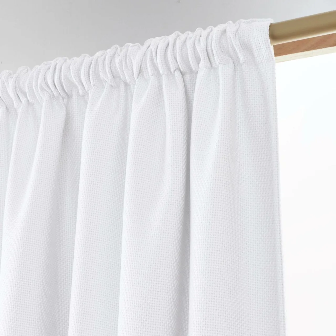 EMINZA Rideau obscurcissant thermique galon fronceur (180 x 260 cm) Alba perle Blanc Discount