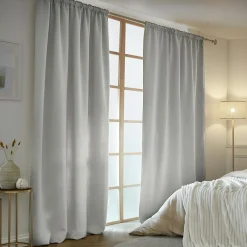 EMINZA Rideau obscurcissant thermique galon fronceur (140 x 240 cm) Calore Gris clair Outlet