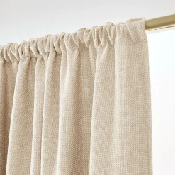EMINZA Rideau obscurcissant thermique galon fronceur (180 x 260 cm) Alba grège Beige New