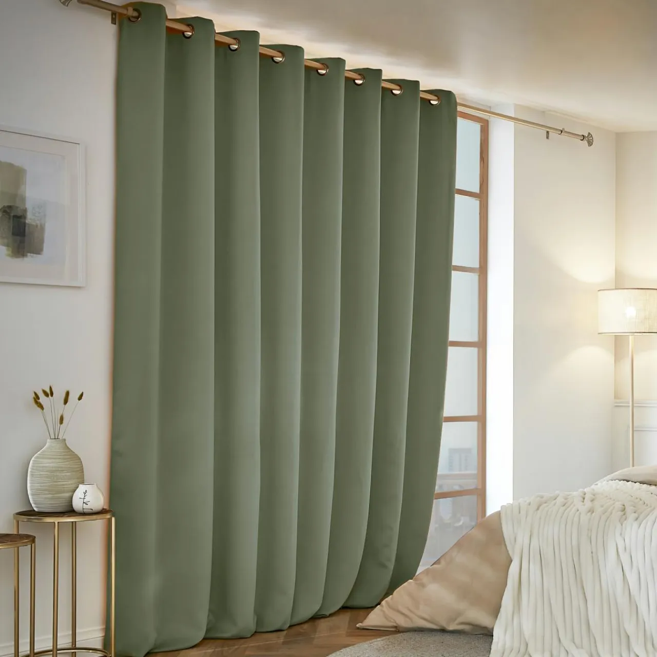 EMINZA Rideau obscurcissant thermique (280 x 260 cm) Calore Vert kaki Best