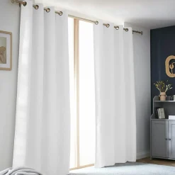 EMINZA Rideau obscurcissant thermique (140 x 280 cm) Alba perle Blanc Hot