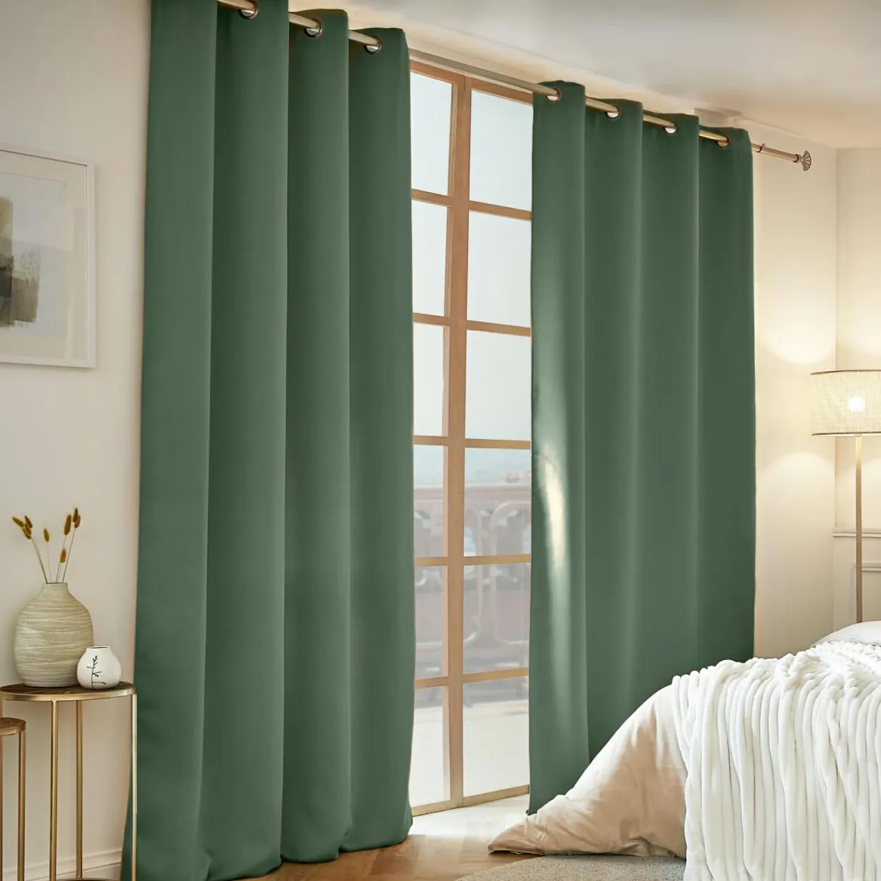 EMINZA Rideau obscurcissant thermique (140 x 280 cm) Calore Vert romarin Best