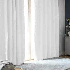EMINZA Rideau obscurcissant thermique galon fronceur (140 x 240 cm) Alba perle Blanc Discount
