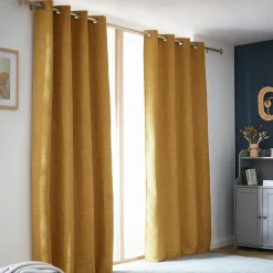 EMINZA Rideau obscurcissant thermique (140 x 240 cm) Alba Jaune moutarde Clearance