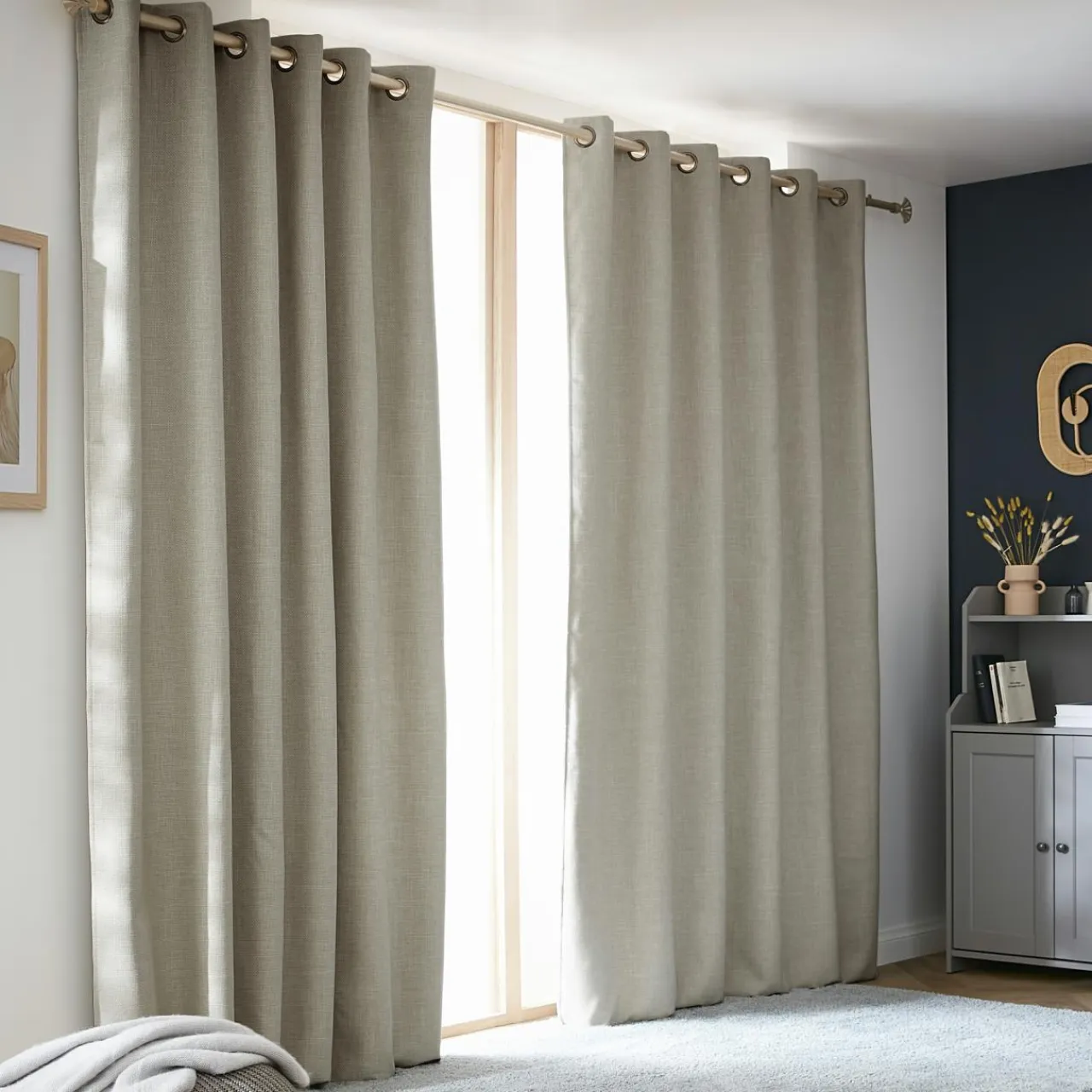 EMINZA Rideau obscurcissant thermique (180 x 260 cm) Alba Taupe New