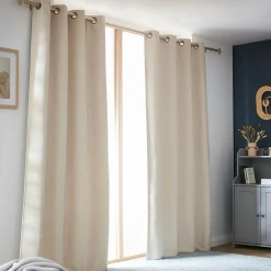 EMINZA Rideau obscurcissant thermique (140 x 280 cm) Alba grège Beige Discount