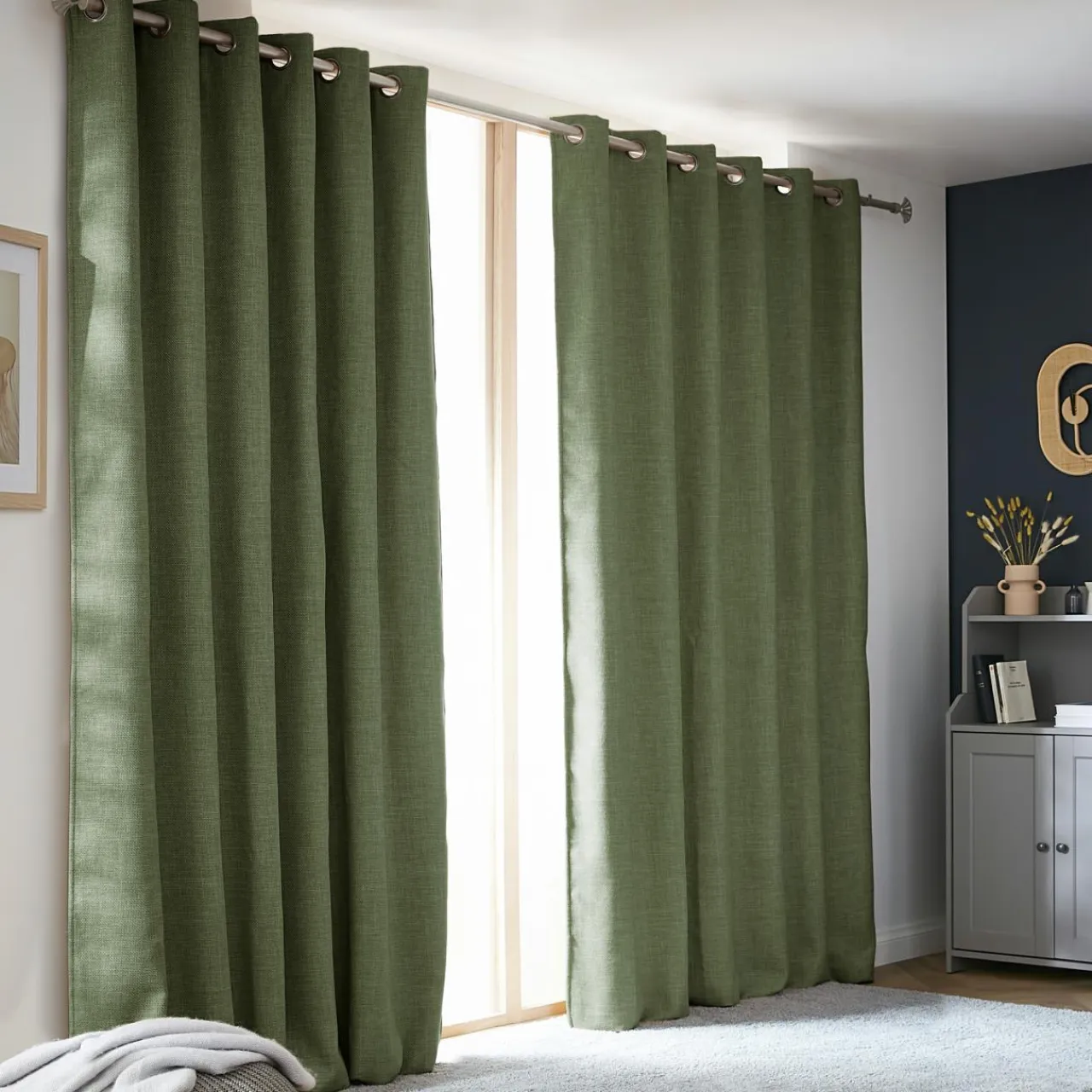 EMINZA Rideau obscurcissant thermique (180 x 260 cm) Alba Vert kaki Best