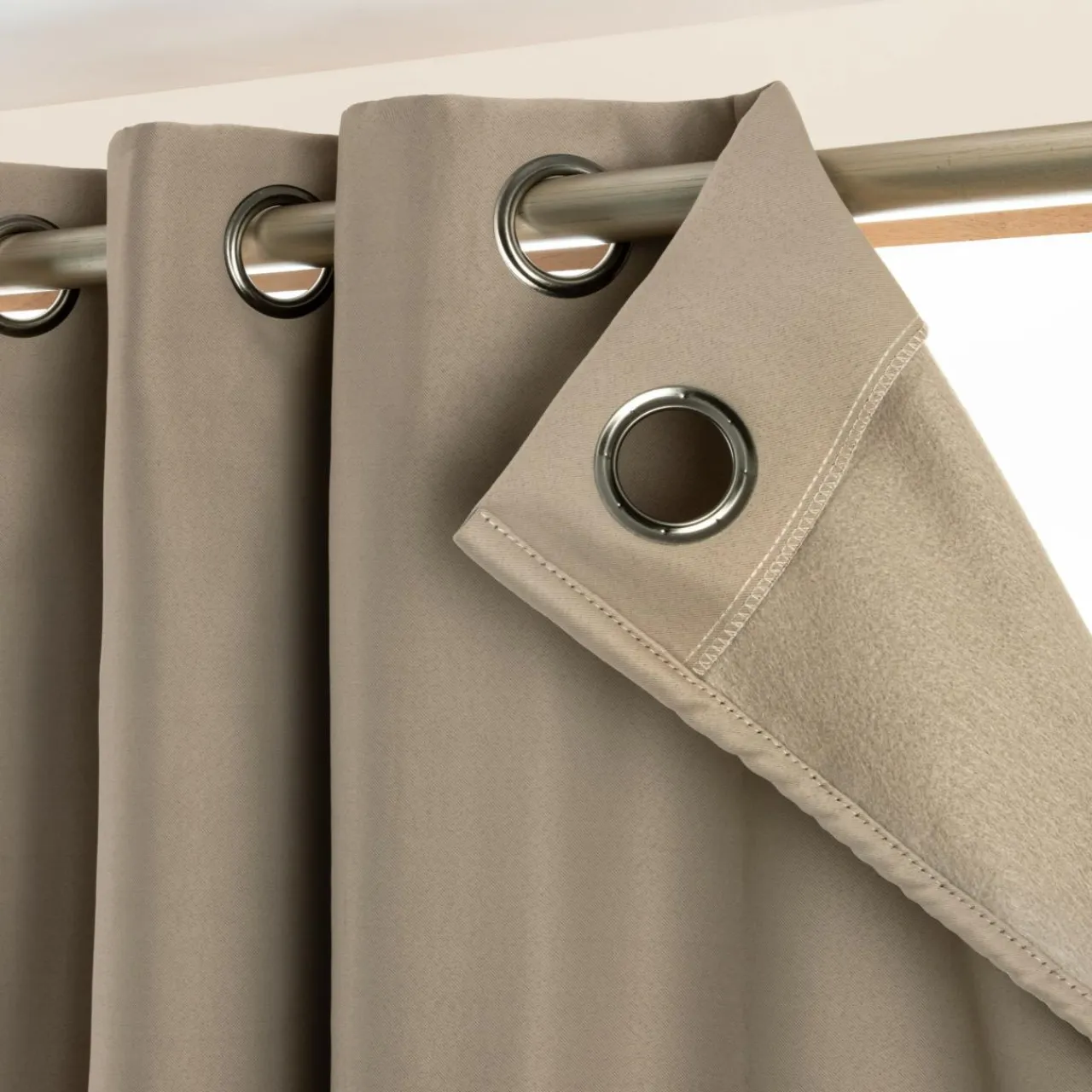 EMINZA Rideau obscurcissant thermique (180 x 260 cm) Calore Taupe Discount