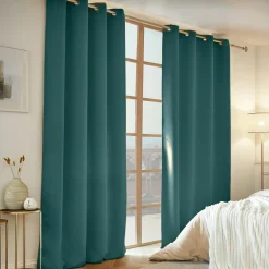 EMINZA Rideau obscurcissant thermique (140 x 240 cm) Calore Bleu canard Discount