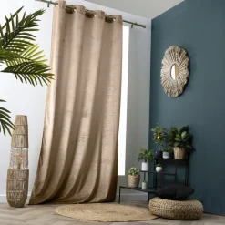 EMINZA Rideau obscurcissant velours (140 x 240 cm) Fern Taupe Outlet