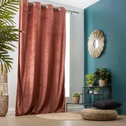 EMINZA Rideau obscurcissant velours (140 x 240 cm) Fern Terracotta Clearance