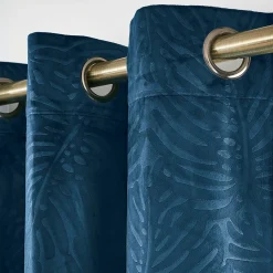 EMINZA Rideau obscurcissant velours (140 x 240 cm) Fern Bleu marine Discount