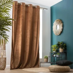 EMINZA Rideau obscurcissant velours (140 x 240 cm) Fern Camel Best