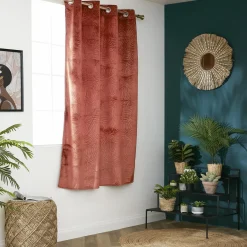 EMINZA Rideau obscurcissant velours (140 x 180 cm) Fern Terracotta Sale