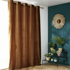 EMINZA Rideau obscurcissant velours (180 x 260 cm) Fern Camel Hot