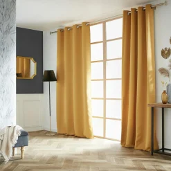 EMINZA Rideau obscurcissant (140 x 260 cm) Dark Jaune moutarde Discount