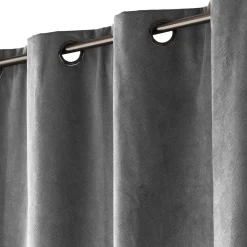 douceur d'intu017drieur Rideau occultant velours (140 x 260 cm) Olympe Gris Anthracite Sale