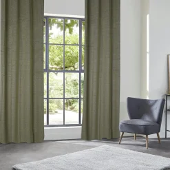 Atmosphera, cru017dateur d'intu017drieur Rideau occultant velours (135 x 260 cm) Yupi Vert kaki Sale