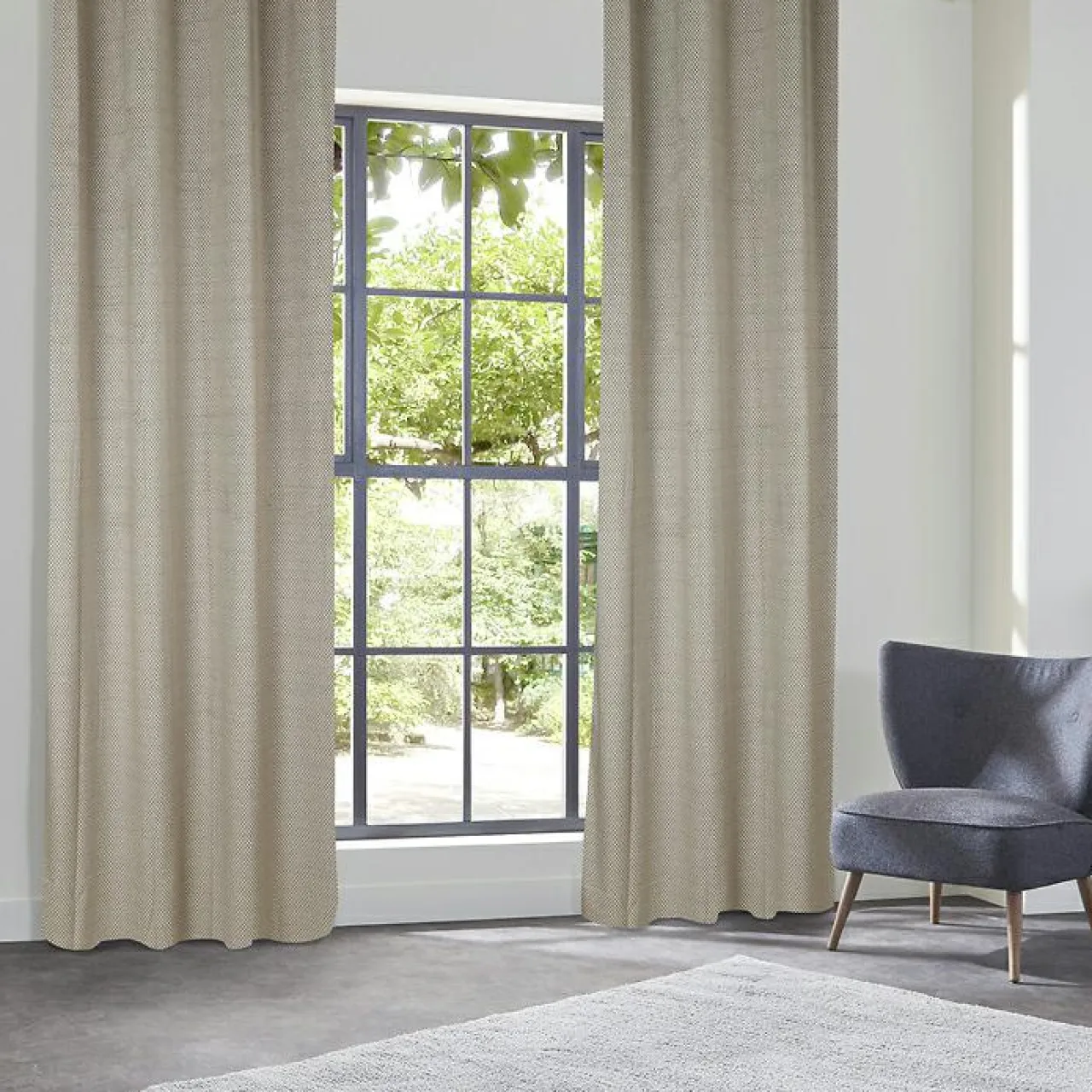 Atmosphera, cru017dateur d'intu017drieur Rideau occultant velours (135 x 260 cm) Yupi lin Beige Best
