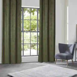 Atmosphera, cru017dateur d'intu017drieur Rideau occultant velours (135 x 260 cm) Fuji Vert kaki Clearance