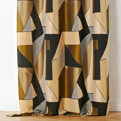 LINDER Rideau oeillets (135 x 260 cm) L'estaque Noir Discount