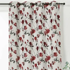 LINDER Rideau oeillets (135 x 250 cm) Magnolia Rouge Best