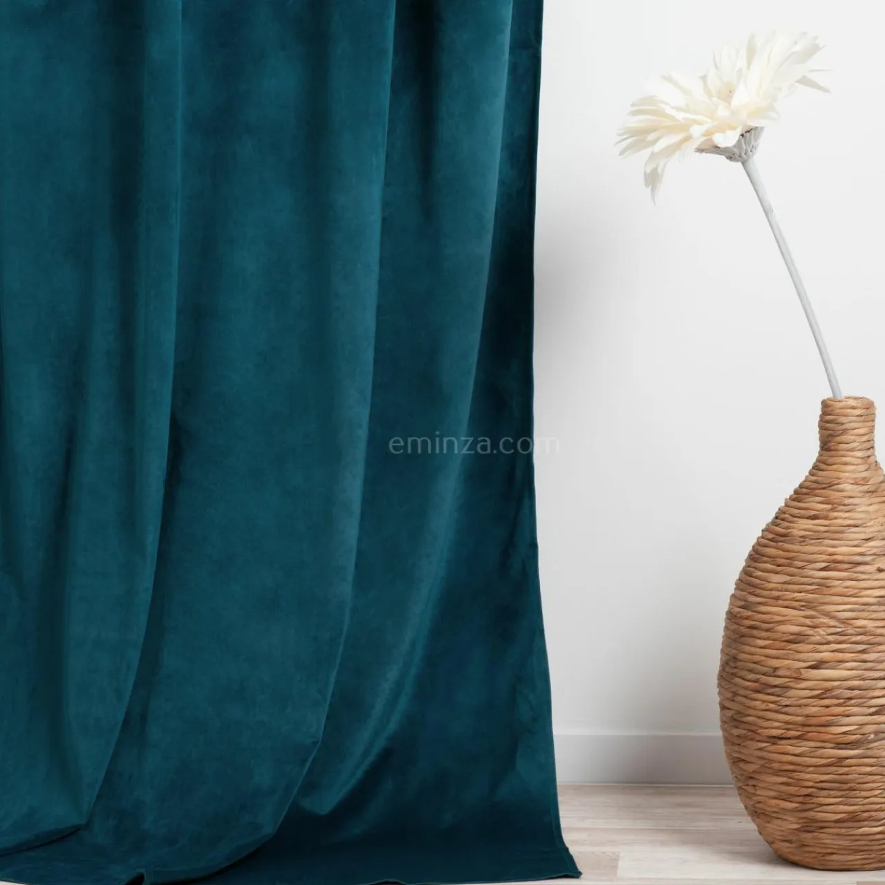 ATMOSPHERA Rideau oeillets (140 X 260 cm) Velours Bleu pétrole Online