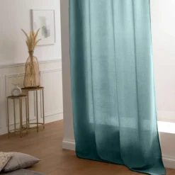 LOVELY CASA Rideau oeillets (140 x H260 cm) Béa Bleu canard Outlet