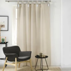 douceur d'intu017drieur Rideau à passants coton (140 x 240 cm) Cyrine Beige Best