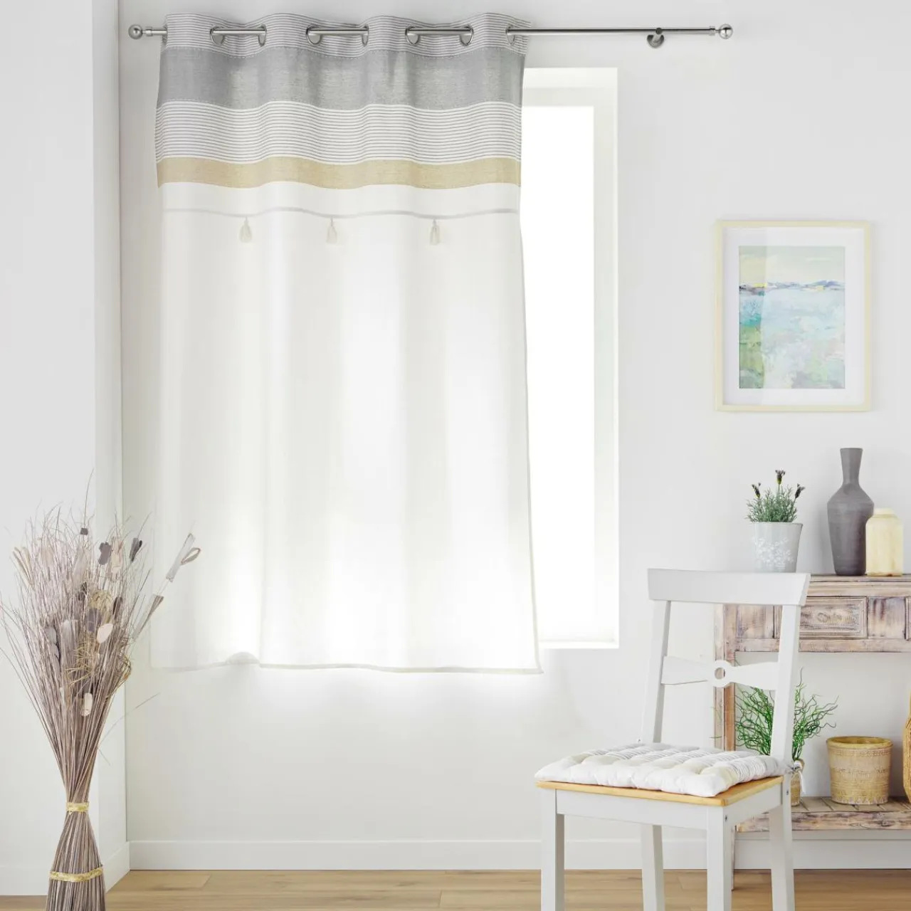 douceur d'intu017drieur Rideau polycoton (140 x 180 cm) Iliade Blanc Hot