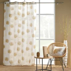 douceur d'intu017drieur Rideau polycoton (140 x 240 cm) Lotus Jaune ocre Online