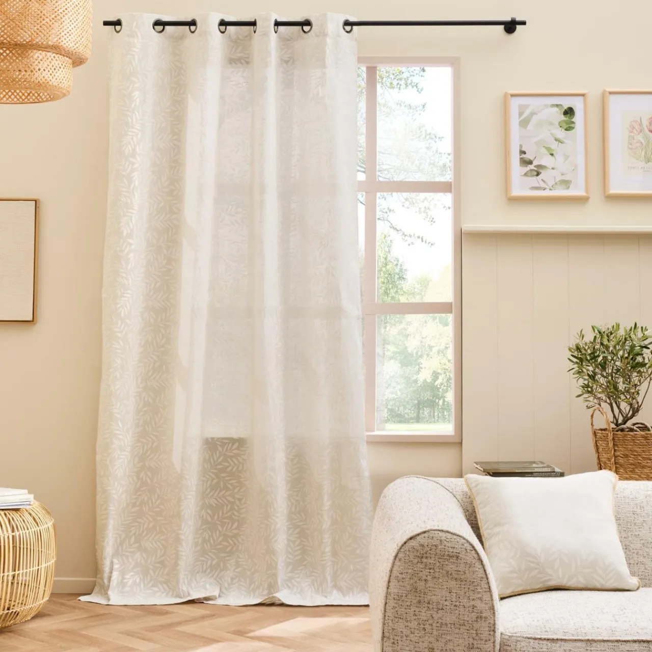 douceur d'intu017drieur Rideau polycoton (140 x 240 cm) Naya Beige Discount