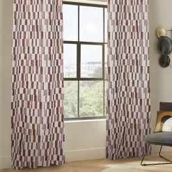 Atmosphera, cru017dateur d'intu017drieur Rideau tissé (140 x 260 cm) Leyna Terracotta Online