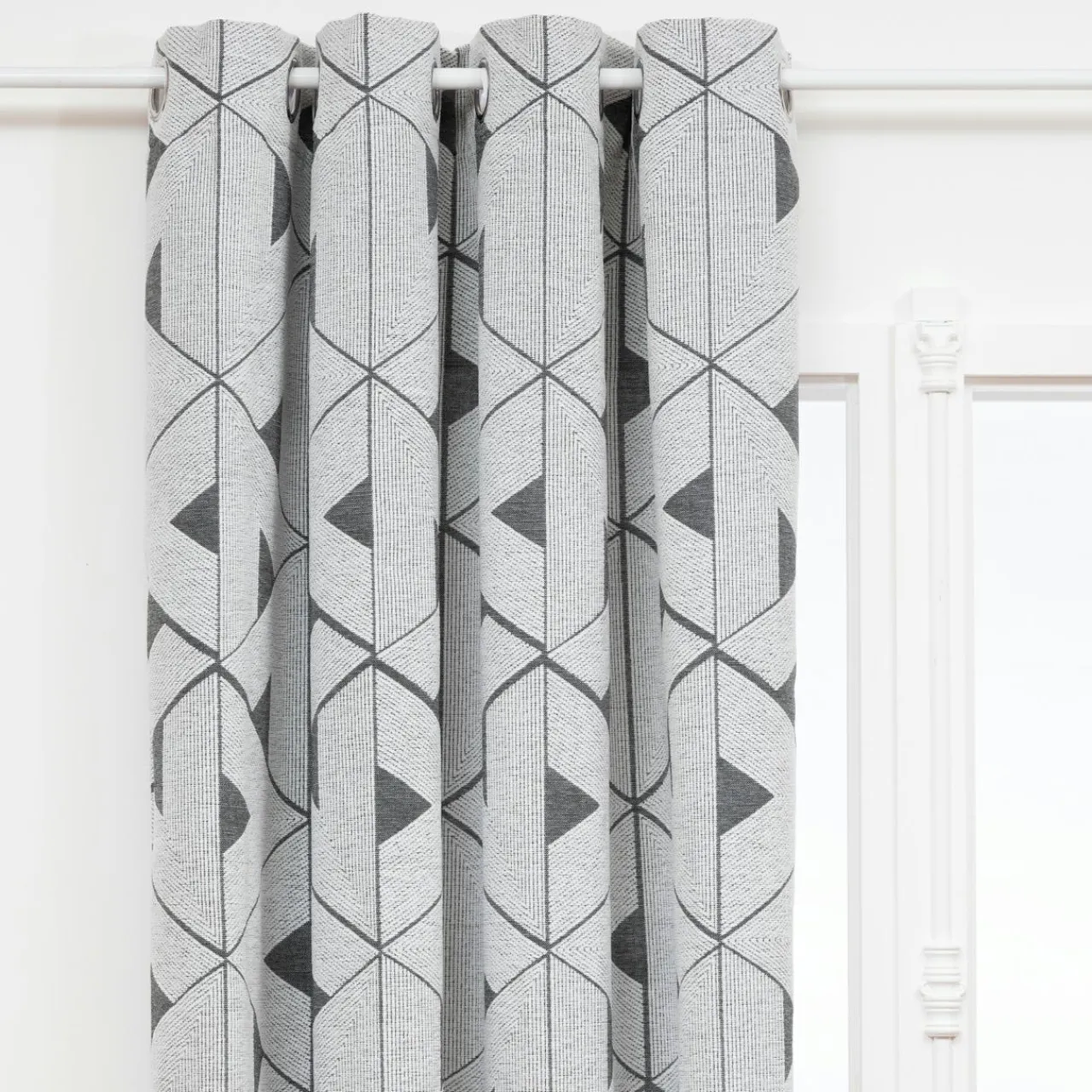 Atmosphera, cru017dateur d'intu017drieur Rideau tissé (140 x 260 cm) Maloé Gris Outlet