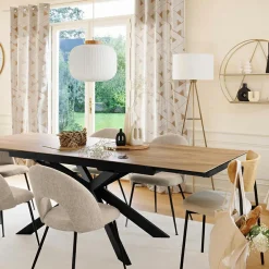 Atmosphera, cru017dateur d'intu017drieur Rideau tissé (140 x 260 cm) Maloé Marron Cannelle Clearance
